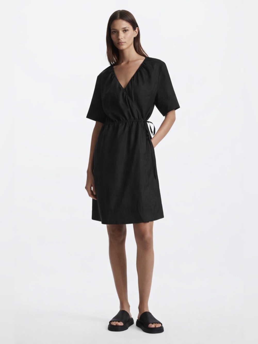 COS Linen Blend Wrap Dress